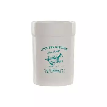 Контейнер для кухонной утвари DKD Home Decor Доломит белый зеленый (12,5 х 12,5 х 17,5 см)