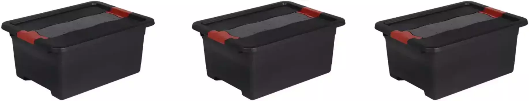 Контейнер для транспортировки хранителя "eckhart", (комплект, 3 шт.), по 12 литров, с крышкой, сдвижным затвором, особо устойчивый Keeeper 29,5х17,5х39,5 см, графитовый/серый