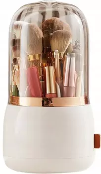 Контейнер-органайзер для кистей для губной помады, вращающийся F19, белый Korbi