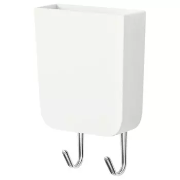 Контейнер с магнитом и 2 крючками ,белый, HUNDKOJA IKEA