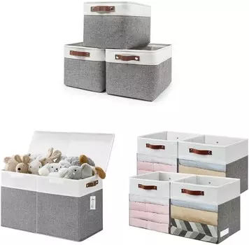 Контейнеры для хранения Большие тканевые корзины для хранения Кубики для хранения с прозрачным окном Большой ящик для хранения игрушек с крышками Bagnizer