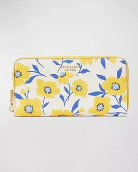 Континентальный кошелек Morgan Sunshine с цветочным принтом kate spade new york, цвет Cream Multi