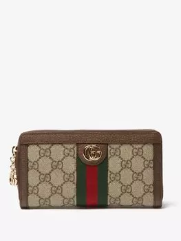 Континентальный кошелек ophidia gg-supreme из парусины Gucci, коричневый
