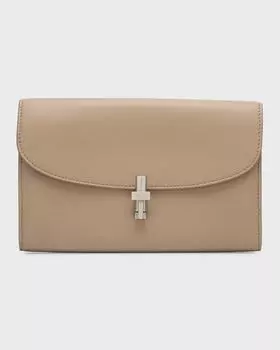 Континентальный кошелек Sofia из зернистой кожи THE ROW, цвет Light Brown