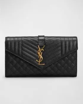 Континентальный кошелек YSL Triquilt с клапаном Saint Laurent