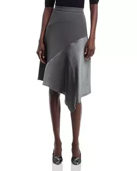 Контрастная асимметричная юбка Gracia, серый