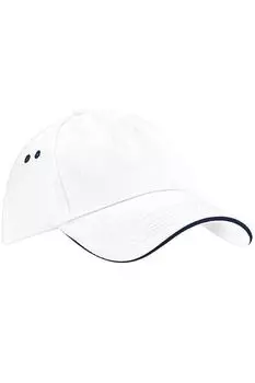 Контрастная бейсболка Ultimate с 5 панелями и сэндвич-козырьком/головным убором (2 шт. в упаковке) Beechfield, белый