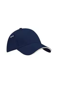 Контрастная бейсболка Ultimate с 5 панелями и сэндвич-козырьком/головным убором Beechfield, темно-синий