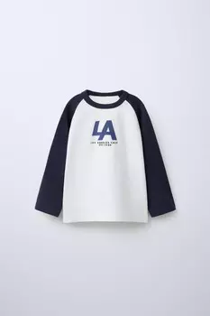 Контрастная футболка для бега ZARA, темно-синий