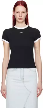 Контрастная футболка MSGM, черный
