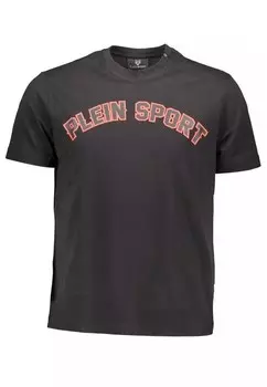 Контрастная футболка с принтом логотипа Plein Sport, черный