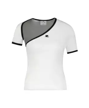 Контрастная хлопковая футболка Courrges, белый