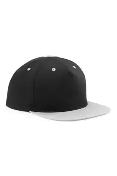 Контрастная кепка Snapback с 5 панелями Beechfield, черный