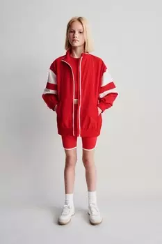 Контрастная куртка ZARA, красный