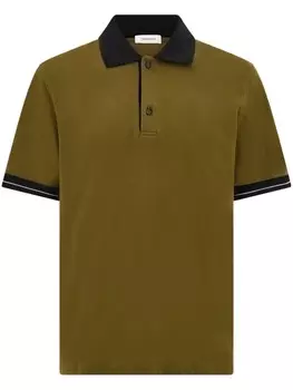 Контрастная рубашка-поло Ferragamo, зеленый