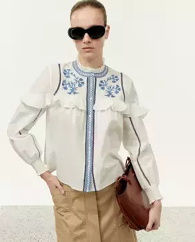 Контрастная рубашка Sfera, белый