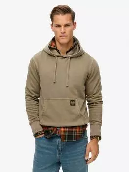 Контрастная строчка услуги хлопок толстовка с капюшоном Superdry, цвет Washed Morel Brown