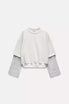 Контрастная толстовка ZARA, серебряная вселенная
