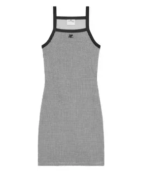 Контрастное мини-платье Courrges, черный