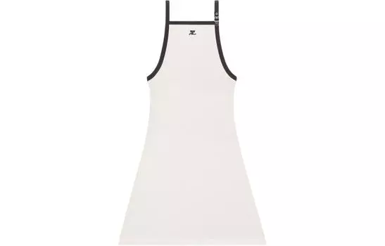 Контрастное платье с пряжкой Courrges COURREGES, белый