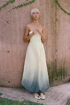 Контрастное платье с тай-дай ZARA, цвет printed