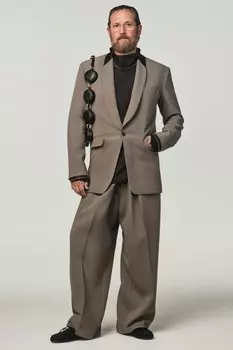 Контрастные костюмные брюки x Stefano Pilati ZARA, серый