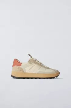 Контрастные кроссовки ZARA, бежевый
