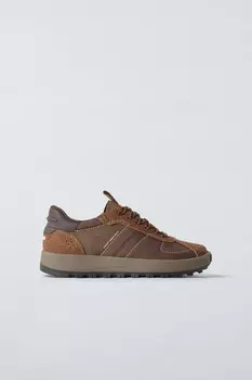 Контрастные кроссовки ZARA, коричневый