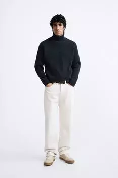 Контрастные кроссовки ZARA, костно-белый