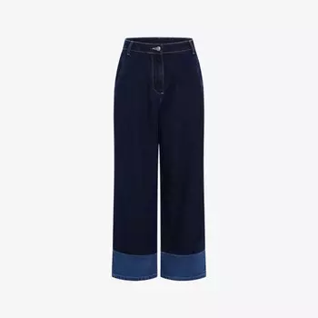 Контрастные широкие джинсы Portland со средней посадкой Omnes, синий