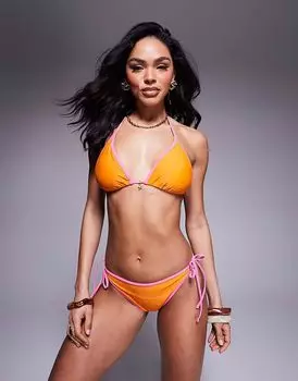 Контрастный бикини River Island оранжевого цвета