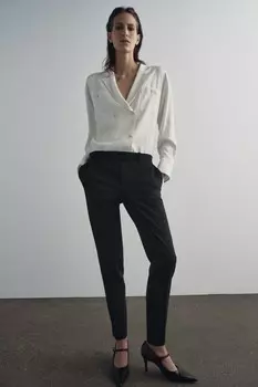 Контрастный комбинезон ZARA, черный/белый