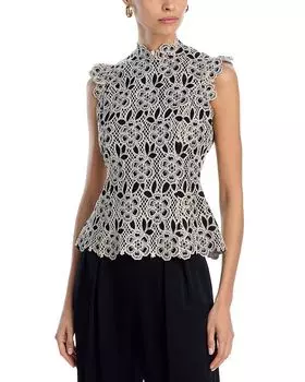 Контрастный кружевной топ AQUA, мультиколор