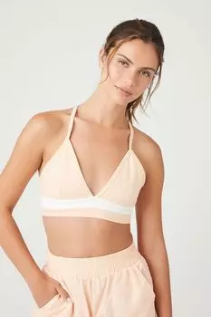 Контрастный спортивный бюстгальтер с V-образным вырезом Forever 21