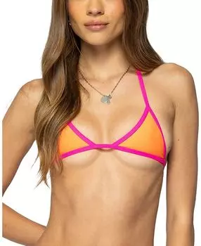 Контрастный топ-бикини Micro Triangle Edikted, оранжевый
