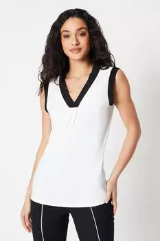 Контрастный трикотажный топ Debenhams, белый