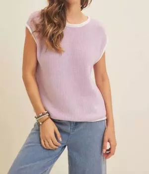 Контрастный жилет-свитер лавандового цвета In February