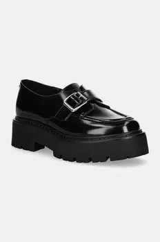 Контурные кожаные мокасины Steve Madden, черный