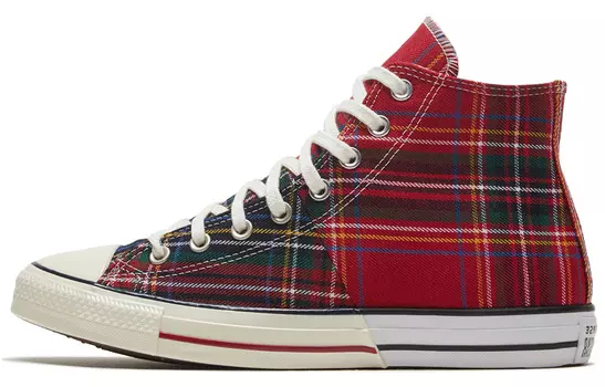 Кеды Converse Chuck Taylor All Star Hi Tartan Red Green Split