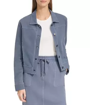 Координационная легкая куртка из саржевого твила с длинными рукавами Andrew Marc Sport, синий