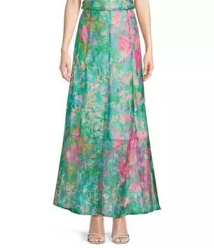 Координационная макси-юбка Abbey Glass Rose с розовым принтом, мультиколор