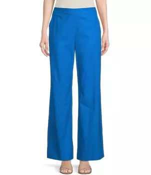 Координационные брюки из эластичного льна Alex Marie Amara в тонкую полоску, синий