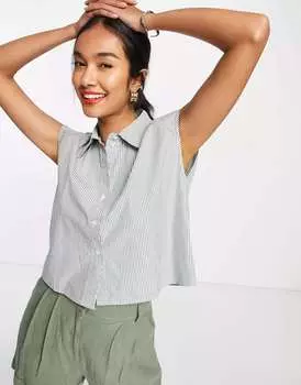 Координатная рубашка Vero Moda в зеленую полоску