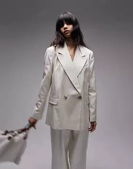 Координатный прямой блейзер Topshop светло-песочного цвета