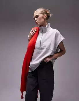 Координатный свитшот Topshop на полумолнии и строчке