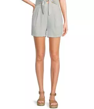 Координирующие шорты в льняную полоску Copper Key без застежки, синий