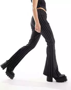 Коордные расклешенные брюки в тонкую полоску ASOS