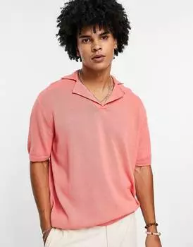 Коралловая рубашка поло средней плотности ASOS DESIGN
