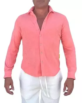 Коралловая рубашка с длинным рукавом BAIN DE MER, коралл