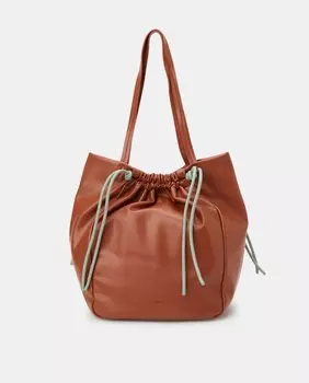 Коралловая сумка-шоппер с фирменной отделкой Jo & Mr. Joe, коралловый